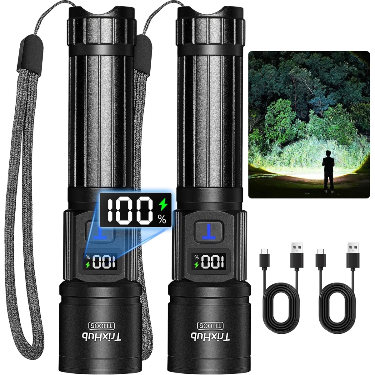 TrixHub High Lumen Flashlight 2-Pack